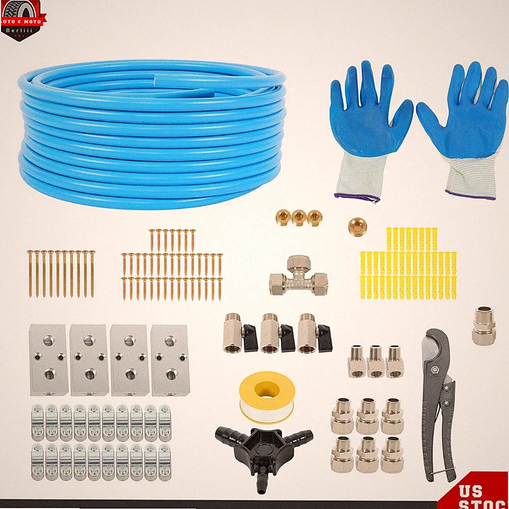 1/2" × 100ft Compressed Air Line Kit Hdpe-Aluminum Air System for Shop