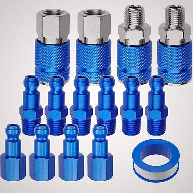 1/4" NPT Air Hose Fittings and Plug Kit Universal Air Coupler for Air Compres...