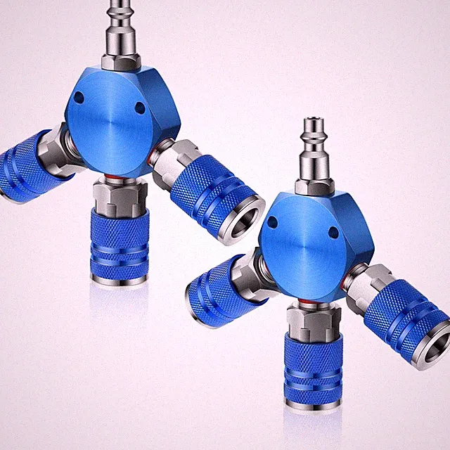 2 Pcs Air Hose Connectors 3 Way Air Hose Fittings 1/4 in NPT Compressor Fitti...