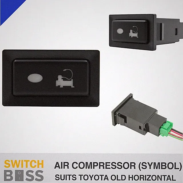 AIR COMPRESSOR (Symbol) BLUE LED Horizontal Switch for Toyota Landcruiser 80 90