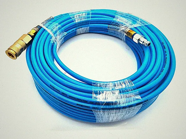 BLUE 100' x 1/4" NPT Orange Air Compressor PU Hose Roofing Framing + Couplers