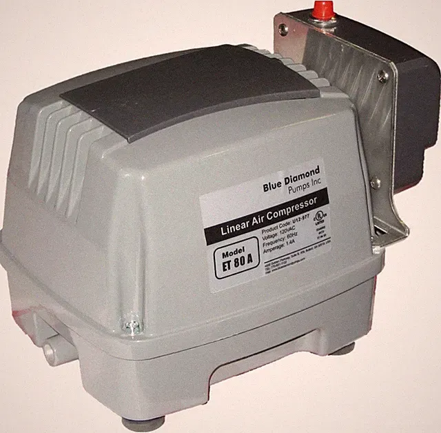 Blue Diamond ETA 80 Septic or Pond Linear Diaphragm Air Pump with built in Al...