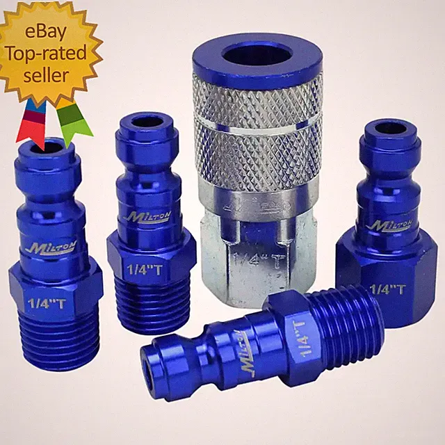 Colorfit by Milton Coupler and Plug Kit T-Style Blue 1/4 In. NPT (5-Piece)
