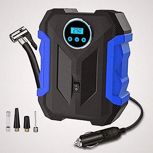 Digital Air Compressor for Car Auto Pump Portable Tire Inflator with LED Blue
