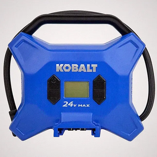 Kobalt 24V MAX Cordless Tire Inflator, Portable Oil-Free Air Compressor w/ Hose