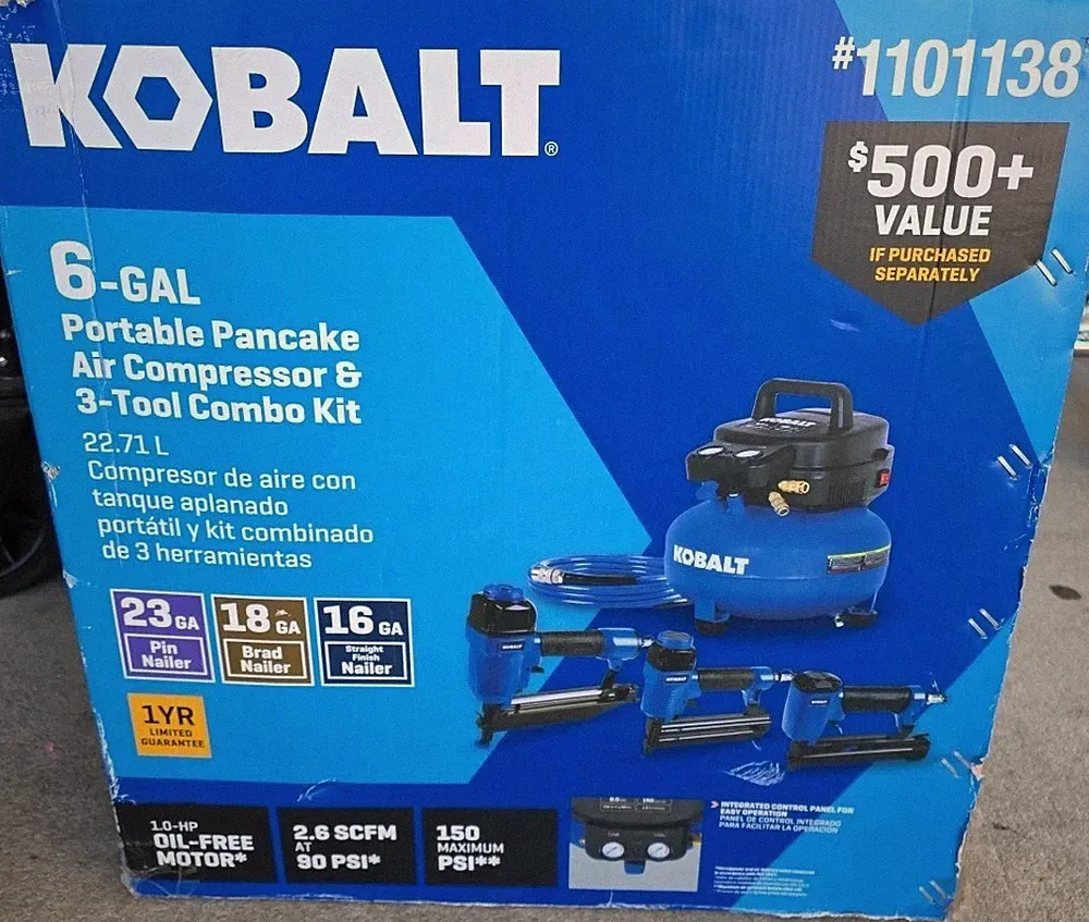 KOBALT TOOLS PANCAKE AIR COMPRESSOR 3 IN 1 - 1101138 (R7B013831)