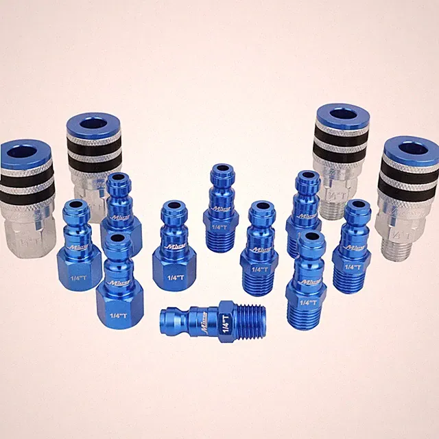 Milton® Colorfit Coupler & Plug Kit with Rubber Bumpers, T-Style 1/4" NPT
