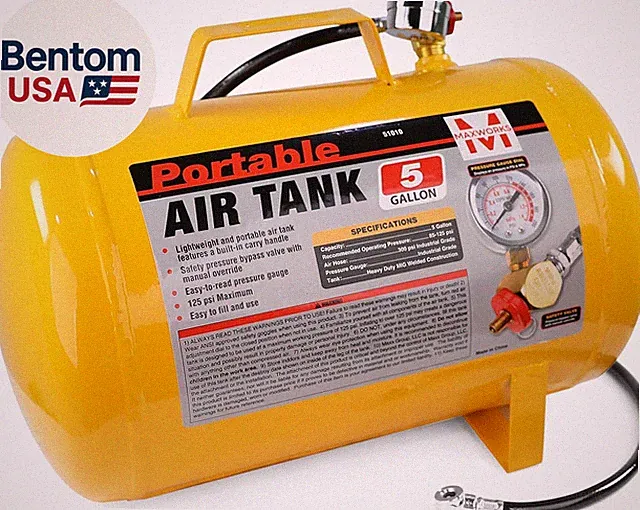 Portable 5 Gallon Air Tank with Pressure Gauge and Safety Valve Lightweight Dura