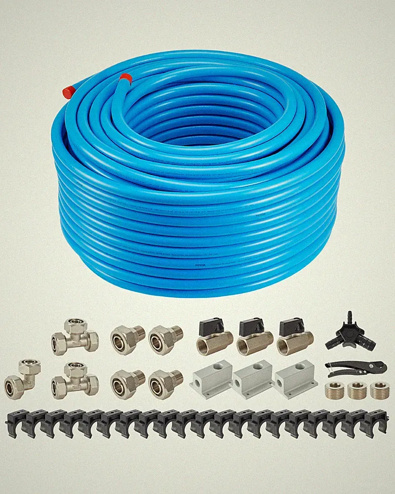 VEVOR Air Compressor Line Kit 3/4'' x 300FT HDPE/Aluminum Shop Air Piping System